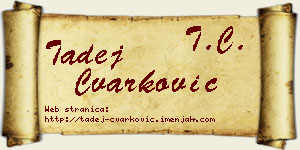 Tadej Čvarković vizit kartica